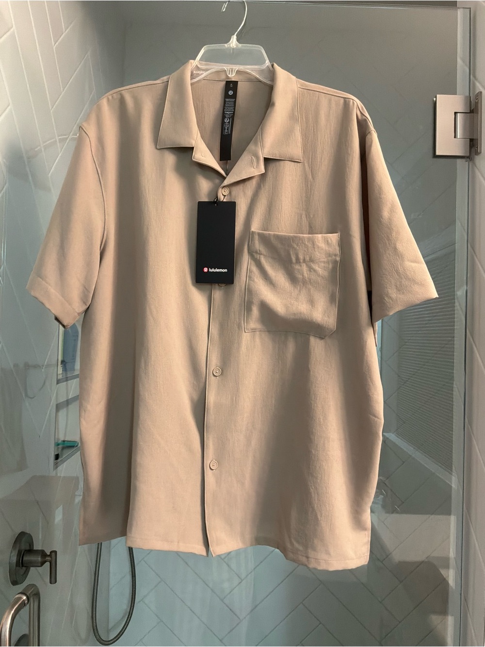 lululemon athletica Men's Short Sleeve Camp Shirt - Beige